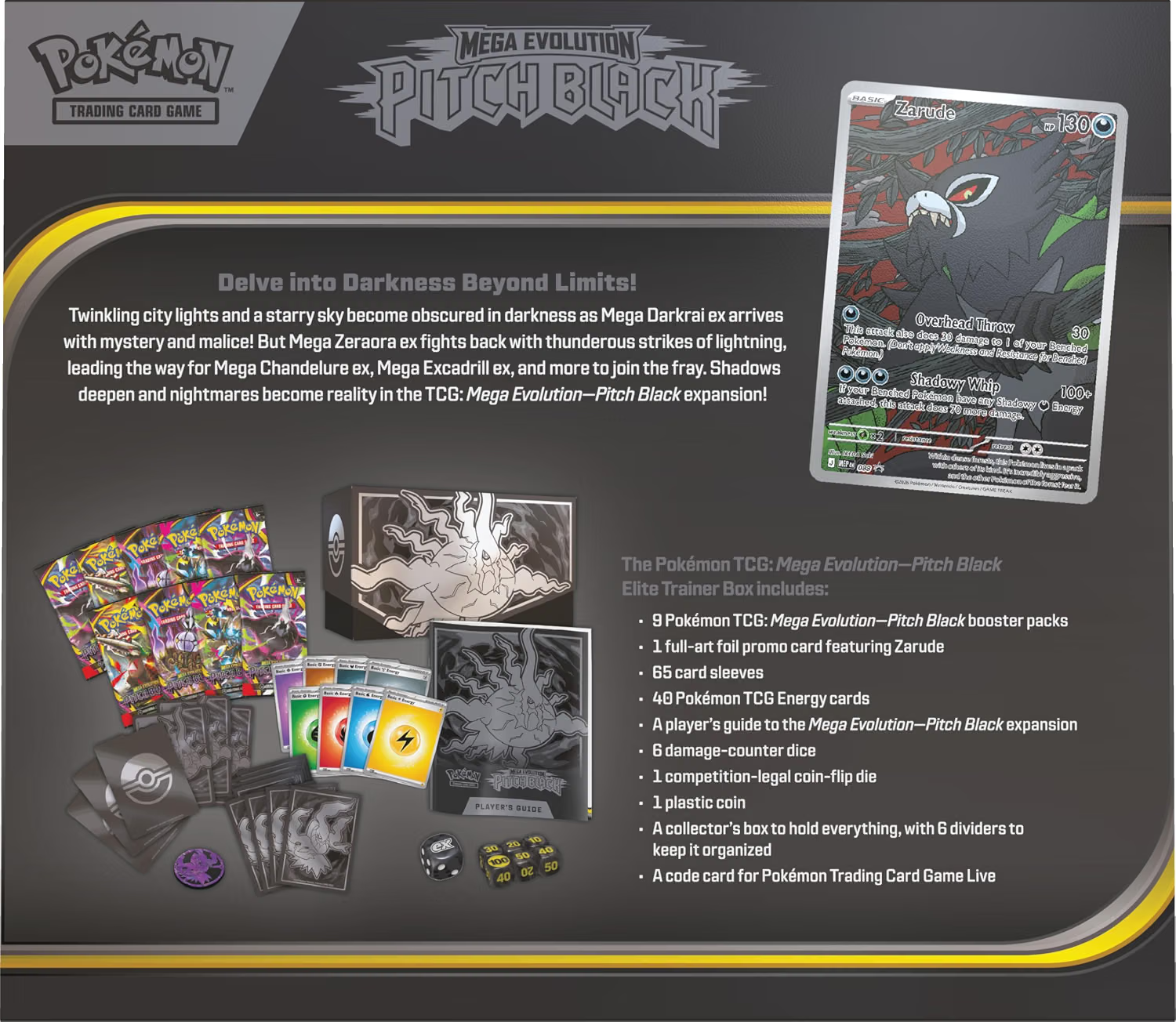 Pokemon Tcg: Mega Evolution pitch Black Elite Trainer Box - Imagen 2